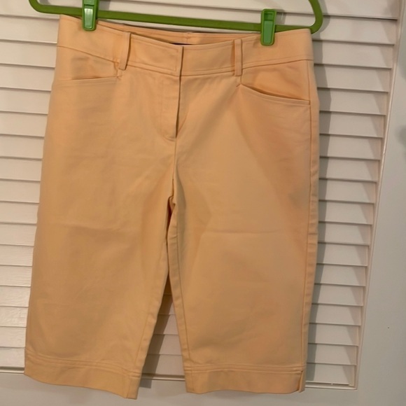 Lafayette 148 New York Bermuda Cantaloupe Melon Color Slit Pocket Shorts - Picture 1 of 10